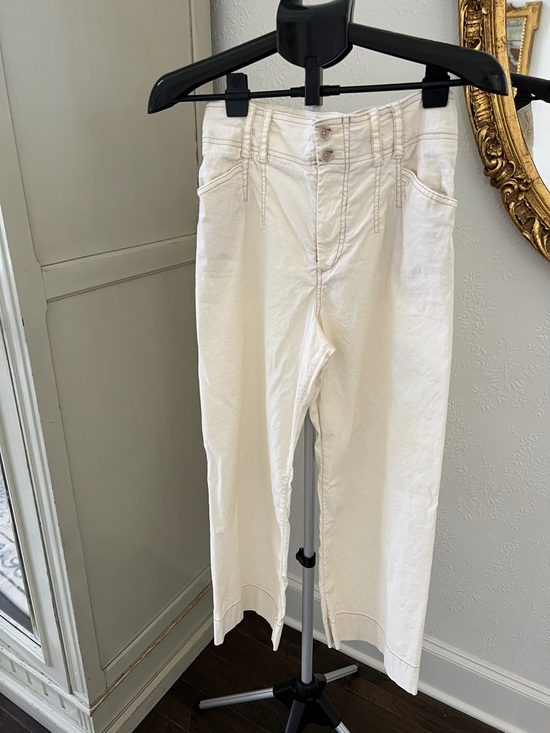 Anthropologie Pants - Anthropologie Cream High-Rise Button-Front Chino Pants